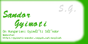 sandor gyimoti business card